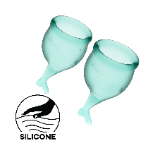 Набір гігієнічних менструальних чаш Satisfyer Feel Secure Dark Green