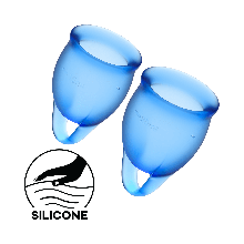 Набір гігієнічних менструальних чаш Satisfyer Feel Confident Dark Blue