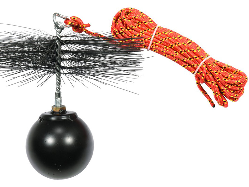 Набір для очищення димарів шнур Ø= 8 мм, l= 10 м йорж Ø= 250 мм гиря- 2.5 кг, 73035 VOREL, фото 1