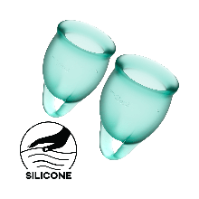Набір гігієнічних менструальних чаш Satisfyer Feel Confident Dark Green