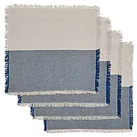NISSÖGA Салфетка, серый/темно-синий, 35x35 см