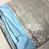 Полуторна постільна білизна 150х220 Ранфорс-бавовна (13147) Двоколірна постільна білизна з натуральних тканин, фото 6