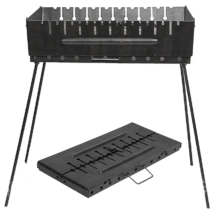Мангал-валіза під 10 шампурів x 2 мм метал (гаргарячакатаний), фото 1