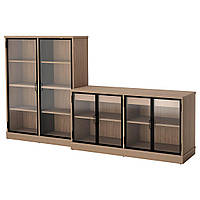 LANESUND Книжный шкаф, серо-коричневый, 282x47x152 см