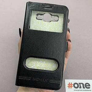 Чохол-книга для Huawei Y3 2017 книжка з віконцем з підставкою на телефон хуавей у3 2017 чорна 08j