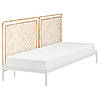 VEVELSTAD Каркас ліжка з 2 узголів'ями, білий/ротанг Tolkning, 90x200 см, фото 2