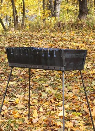 Мангал-валіза під 14 шампурів x 2 мм метал гарячекатаний), фото 1