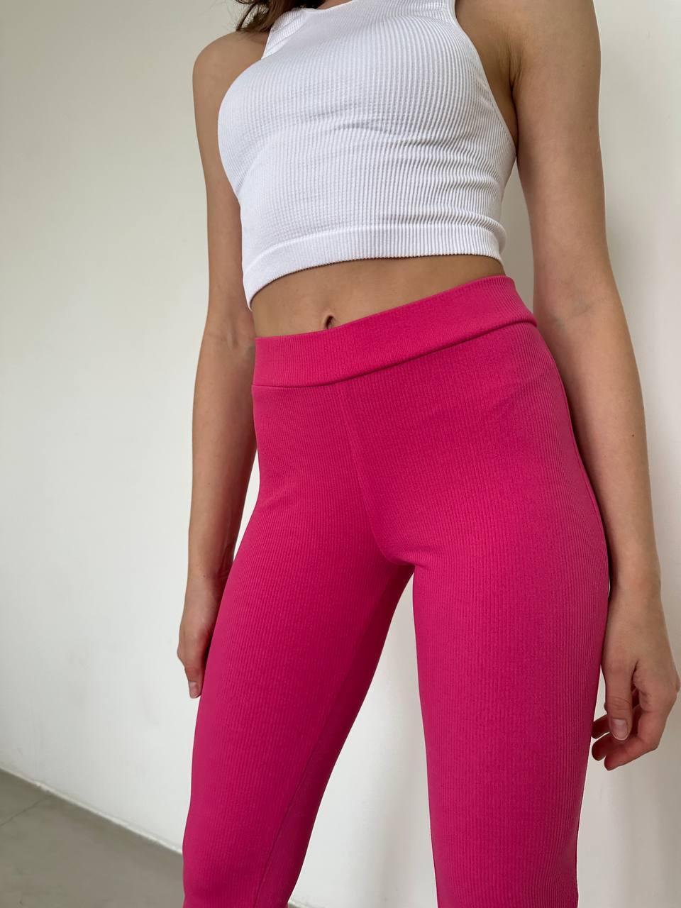 Жіночі весняні лосини рубчик (Розміри S,M,L,XL), Малина