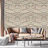 Настінна самоклеюча 3D панель Бежева катеринославська цегла 700x770x2мм, фото 3