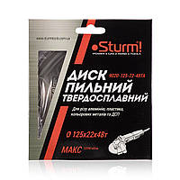 Диск пиляльний 125х22 мм 48 зубів ламінат/алюміній/пластик Sturm 9020-125-22-48TA