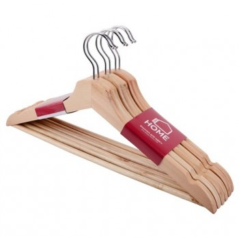 Вішалка дерев'яна для одягу 44,5х23х1,2см набір 6шт Idea Home RE05210/6792299, фото 1
