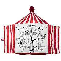 BUSENKEL Подушка, Форма циркового шатра, красный/белый, 48x37 см