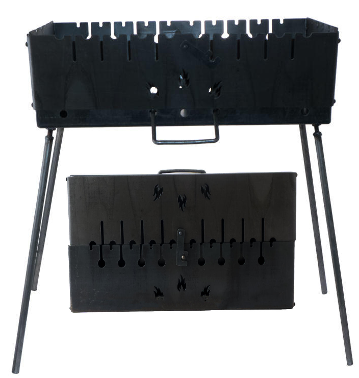 Мангал-валіза під 10 шампурів x 3 мм метал DV, фото 1