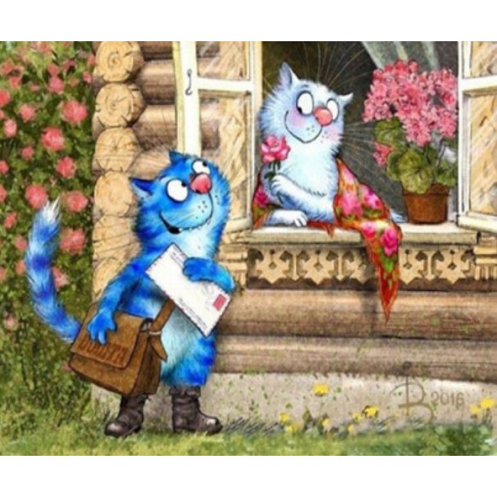 Картина за номерами 40х50 см DIY (без коробки) Кіт поштальйон (Y5118_O), фото 1