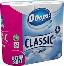 Туалетний папір Ooops Classic Sensitive 3шари 4шт 140листів (5998648704303)