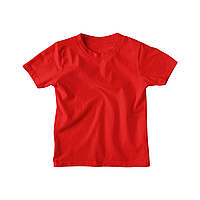 Детская футболка однотонная красная (турецкий трикотаж), 1-16 лет
