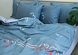 Сатин Сімейний комплект постільної білизни, бавовна ТМ TAG з компаньйоном S417, фото 3