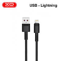 Кабель USB XO NB-Q166 5A USB - Lightning 1М, провод для зарядки телефона Черный