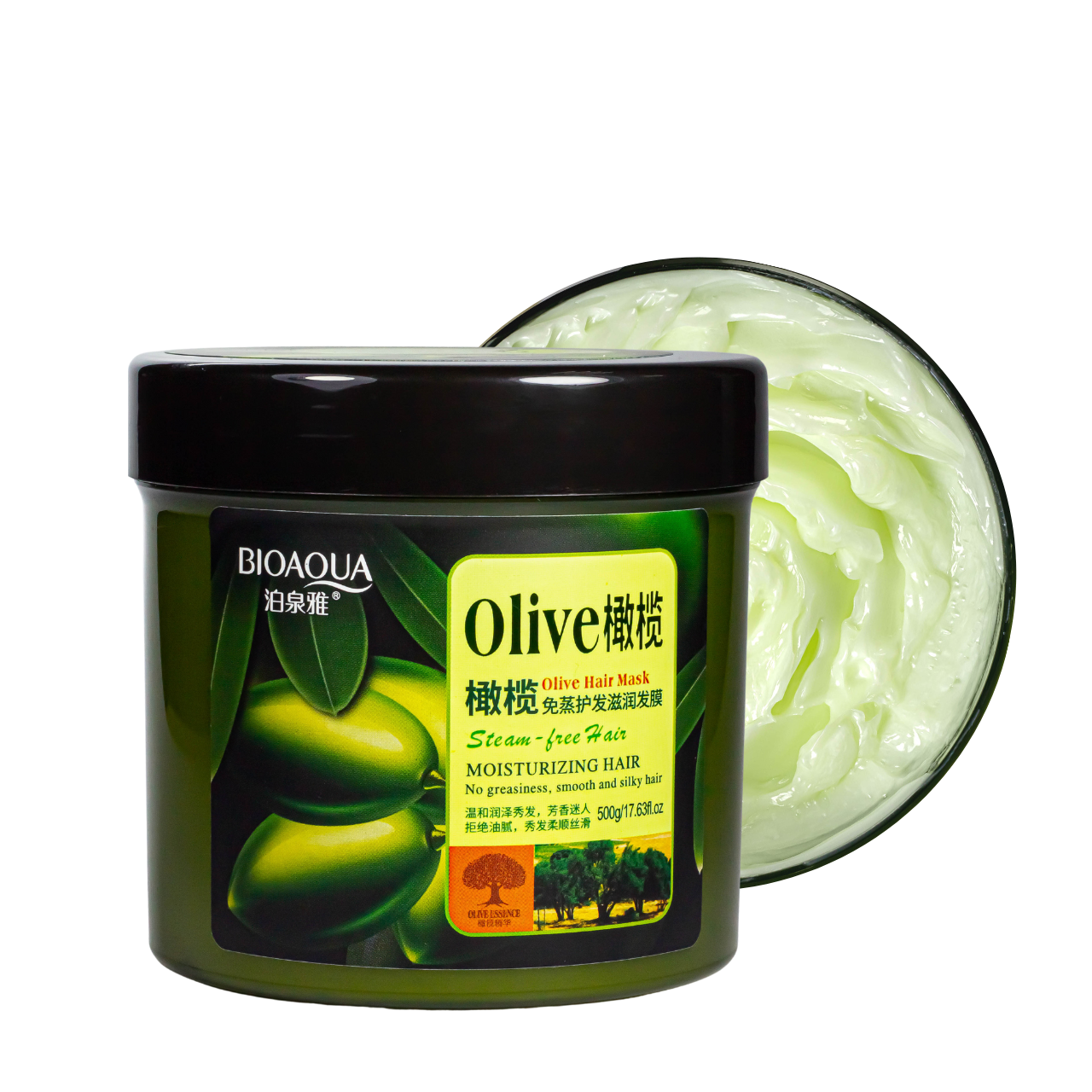 Маска для сухого та ламкого волосся Bioaqua Olive Hair Mask з оливковою олією 500 мл