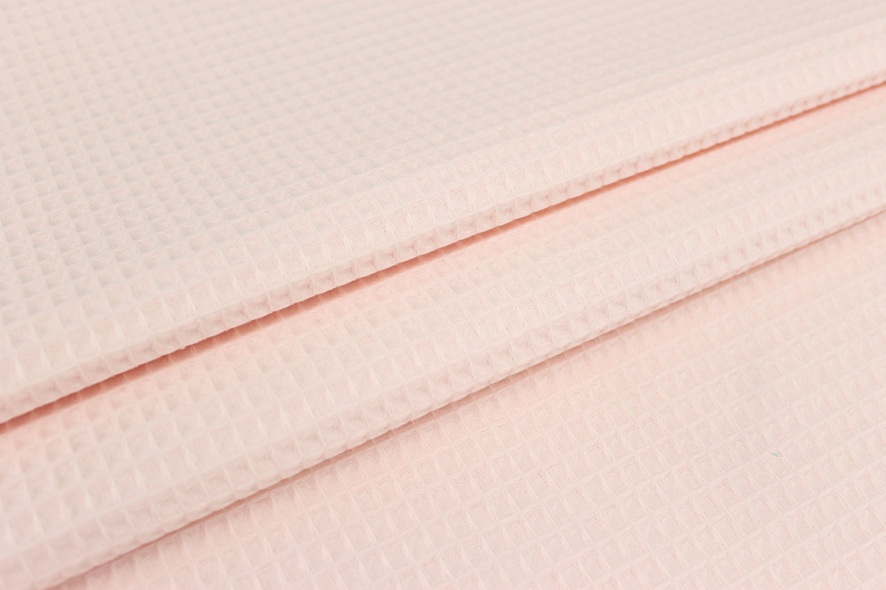 Відріз вафельної тканини колір світло-пудровий 80*100 см, фото 1