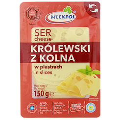 Сир нарізка королівський Млекпол Mlekpol krolewski 150g 12шт/ящ (Код: 00-00013856)