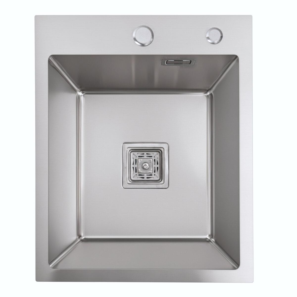 Кухонна мийка Platinum Handmade 4050 HSB квадратний сифон 3,0/1,0