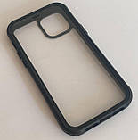 Чохол корпус для iPhone 12 Pro Max 360 Скло/Пластик Водонепроникний IP 67 Прозорий/Чорний, фото 3