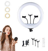 Светодиодная кольцевая лампа Ring fill light 45 см для фото и видео с 3 держателями для телефона Селфи лампа