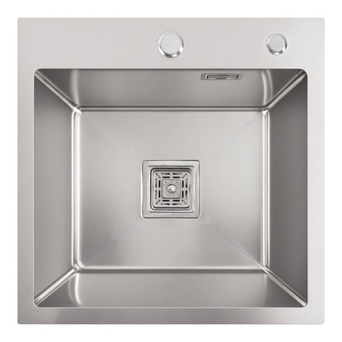 Кухонна мийка Platinum Handmade 4545 HSB квадратний сифон 3,0/1,0