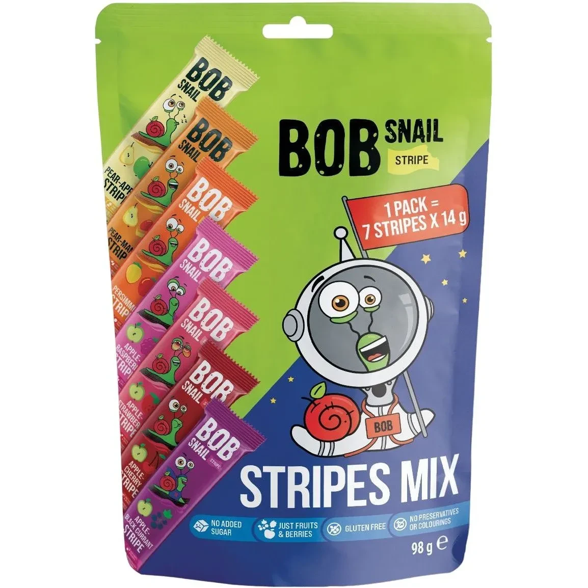 Натуральні цукерки Bob Snail Stripes Mix, 98 г