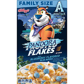 Пластівці Kellogg's Frosted Flakes Original with Blueberry Flavored Blue Moons Cold Breakfast Cereal 462g