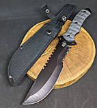 Тактичний ніж Columbia великий мисливський туристичний ніж, бойовий армійський ніж для виживання Чорний 3518AA, фото 8