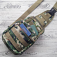 Мужская сумка слинг цвета пиксель камуфляж, удобная сумка из уплотненного oksfofd1000d (рюкзачный)