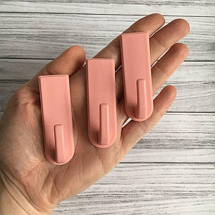 Гачок пластиковий напівовальний рожевий, фото 2