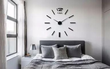 3D Настінний годинник zx127 Black 35 СМ діаметр DIY CLOCK (палочки)