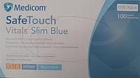 Рукавички одноразові нітрилові Medicom Vitals розмір XS блакитні 100 шт.