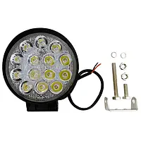 LED фара 42W 14х3W широкий луч, круглый корпус 3000 LM LED фара рабочая круглая 42W, 14 ламп, 10-30V, 6000K