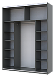 Шафа купе G-Caiser Графіт/Дуб Евок 2 ДСП / 3 частини 180х60х240 (42005014), фото 2