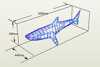 PaperKhan Конструктор из картона акула рыба 1282мм оригами papercraft 3D фигура развивающий набор антистресс