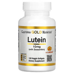 Лютеїн та зеаксантин California Gold Nutrition Lutein 10 мг with Zeaxanthin 120 капс.