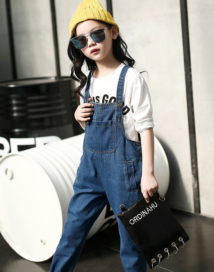 Комбінезон джинсовий для дівчинки синій KS, фото 1