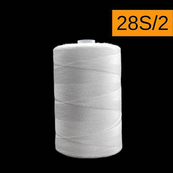 Нитки для шиття армовані 28s/2 довжина 2500 м колір білий