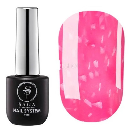 Камуфлююча база SAGA professional LEAF base 10 (яскраво-рожевий з поталлю), 9 мл, фото 1