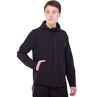 Толстовка спортивная на молнии с капюшоном кофта спортивная Jason 1003 M (165-170 см) Black
