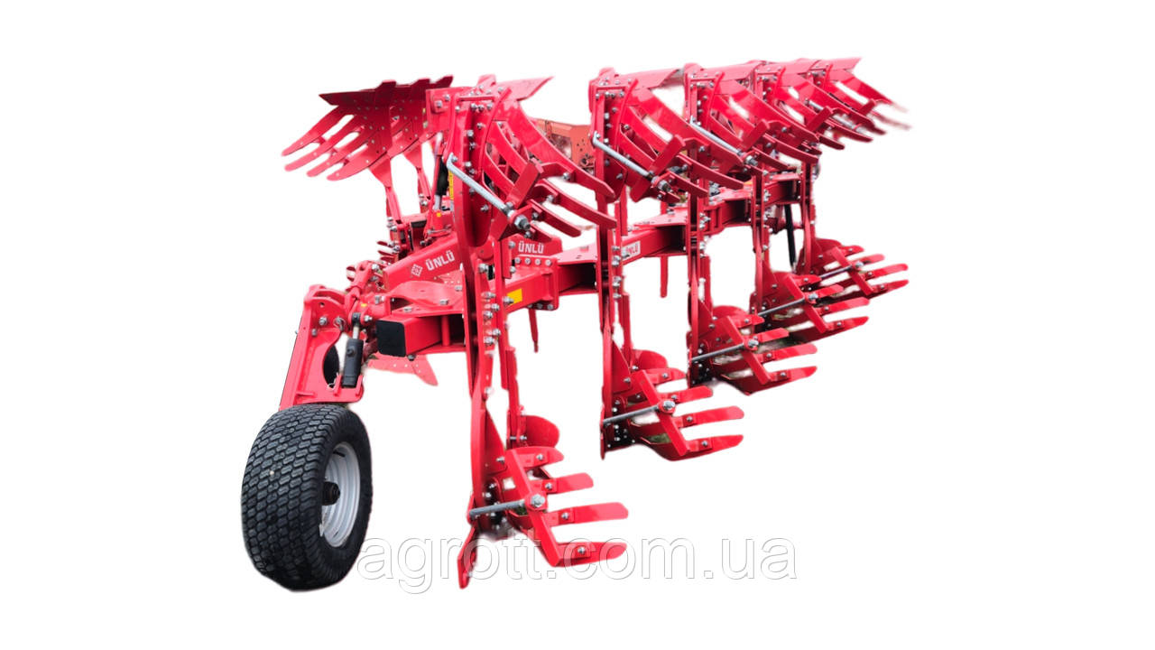 Плуг оборотний Unlu 4+1 корпусний з передплуж. пірьовий (полосовий) отвал 5х14, фото 1