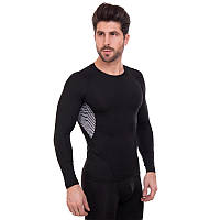 Спортивная компрессионная футболка мужская Zelart Lidong Fit 501-2 2XL (180-185 см) Black-Grey