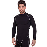 Спортивная компрессионная футболка мужская Zelart Lidong Fit 507 размер S (150-160 см) Black-Grey