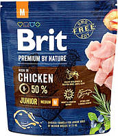 Сухой корм для щенков и молодых собак средних пород с курицей Brit Premium Junior M 1 кг