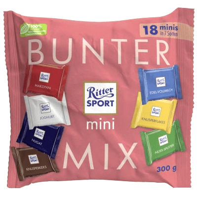 Шоколад Ritter Sport Mini Mix 18шт., 300г - фото 1 - id-p1755912887