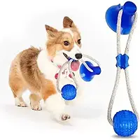 Игрушка для домашних животных с присоской ,Игрушка для животных Dog Toy Rope Pull Синия